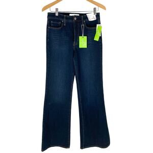 Sam Edelman Bay Flare Trouser Jeans Women‎ 27 Blue Dark Wash High Rise Wide Leg